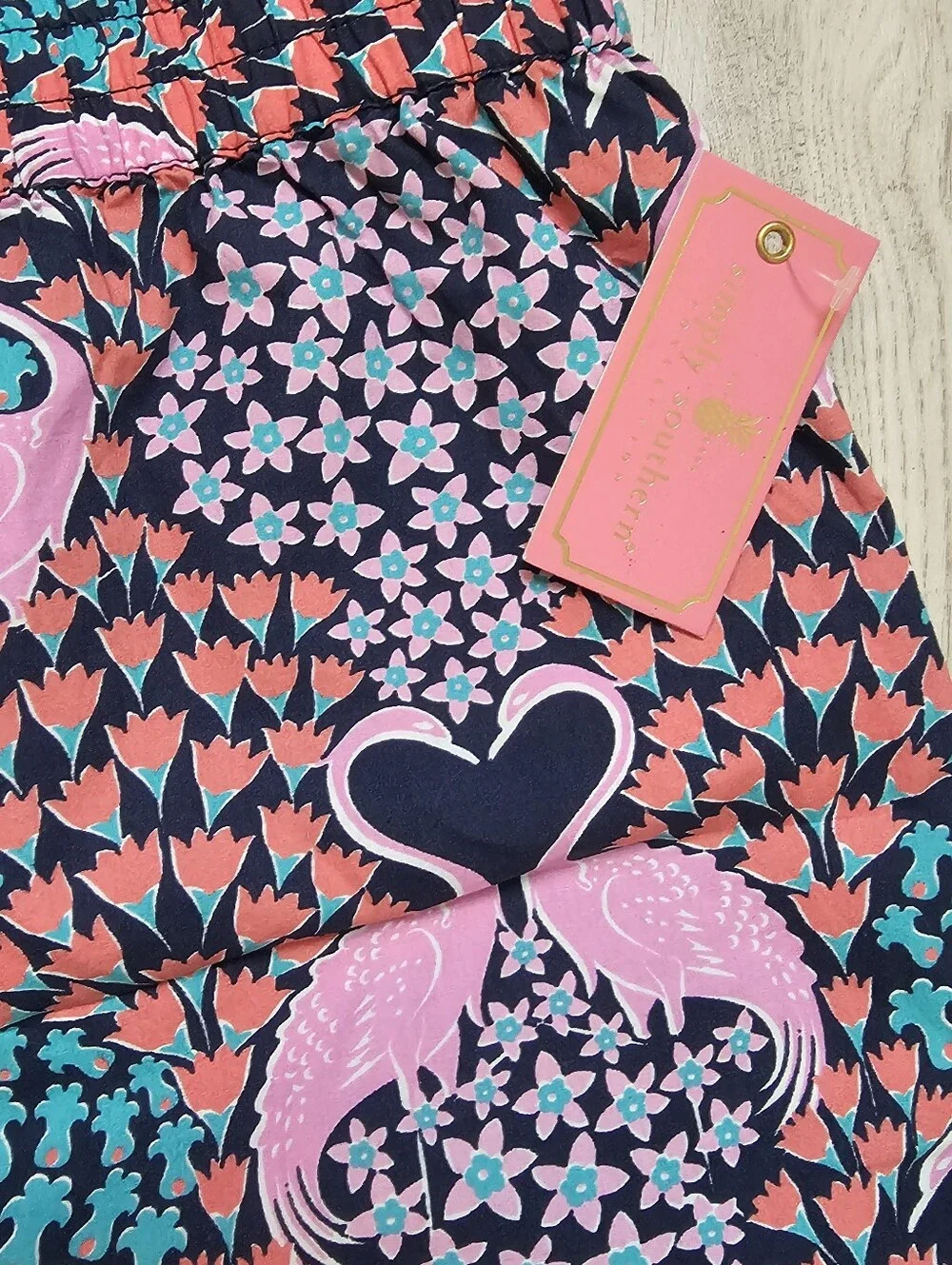 New Simply Southern Flamingo Cotton Lounge Shorts